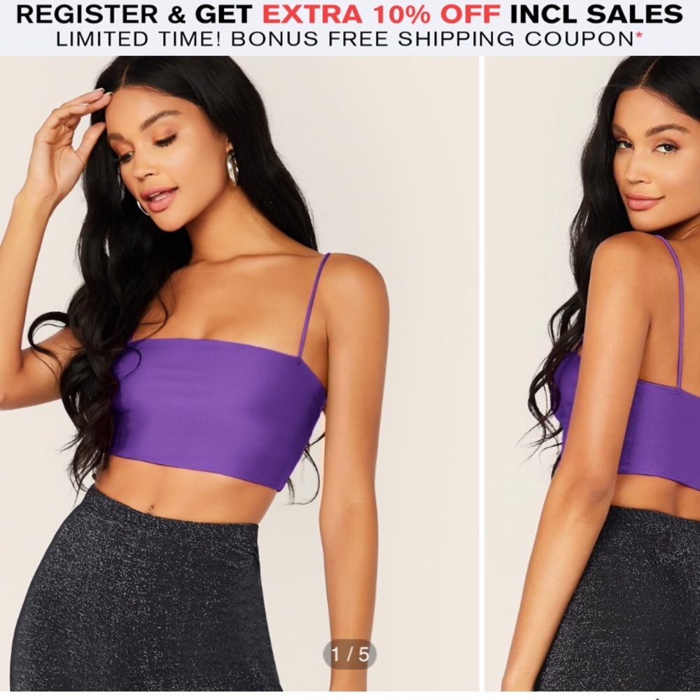-purple cropped tank top
